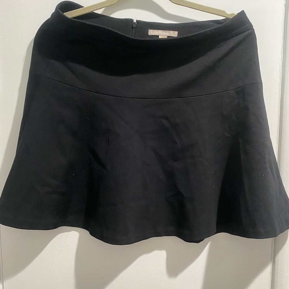 Banana Republic Black ponte fit flare mini skirt